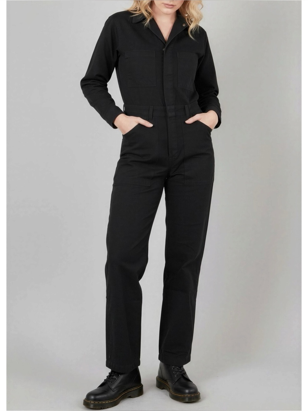 BIG BUD PRESS Everyday Long Sleeve Jumpsuit, Black, XS